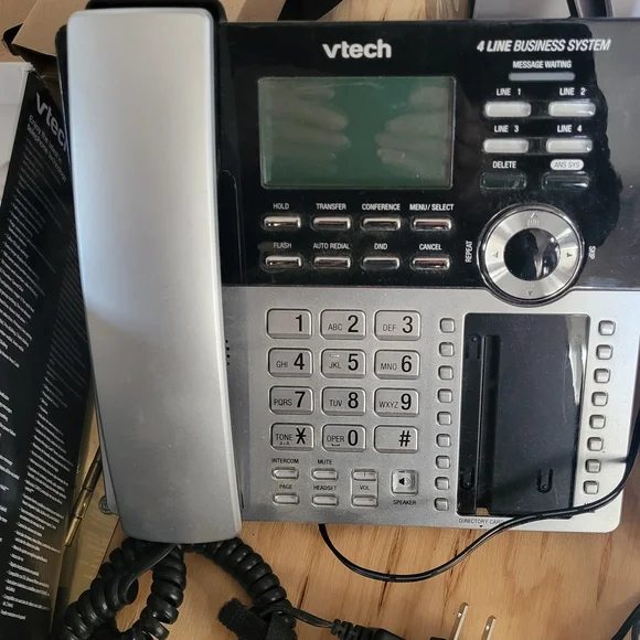 VTech 4-Line Business Phone System - Black and Silver